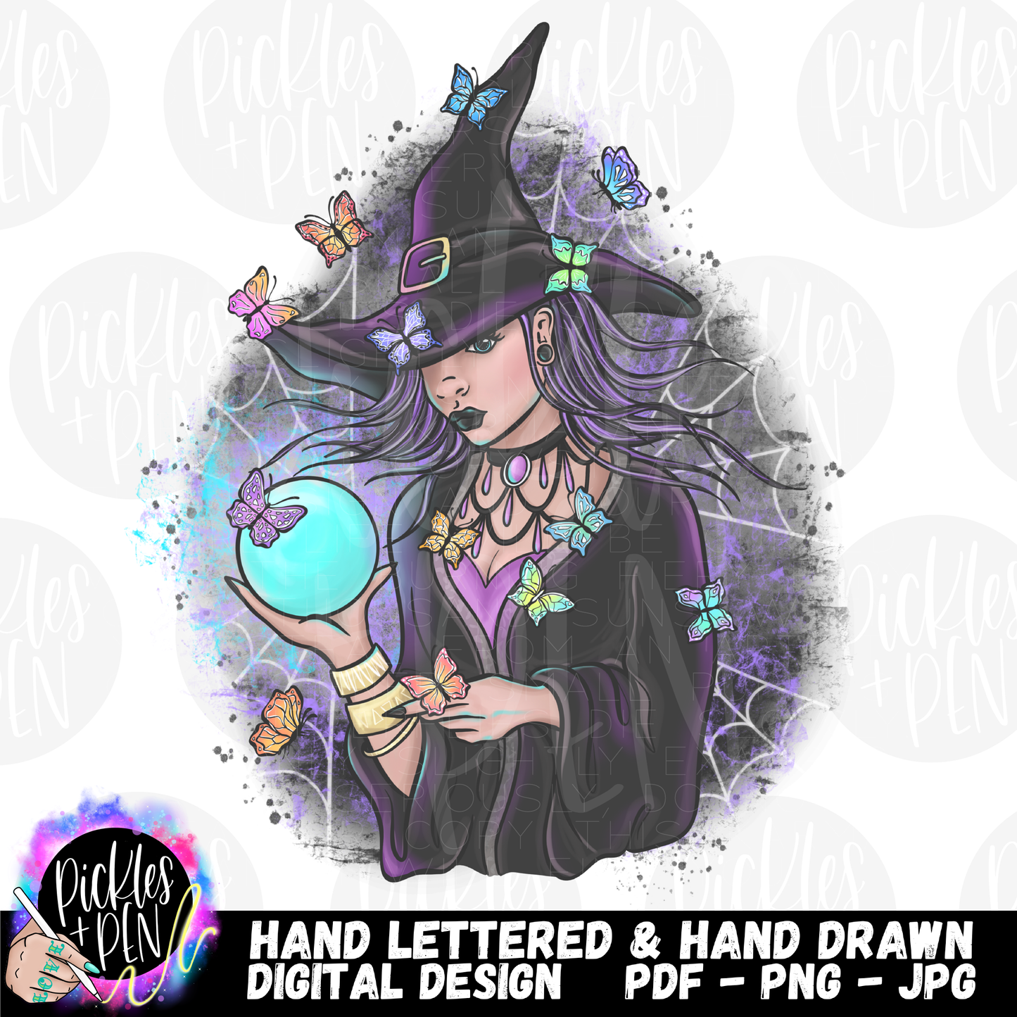 Witchy Butterfly - Hand Drawn PNG Design - [UNLIMITED]