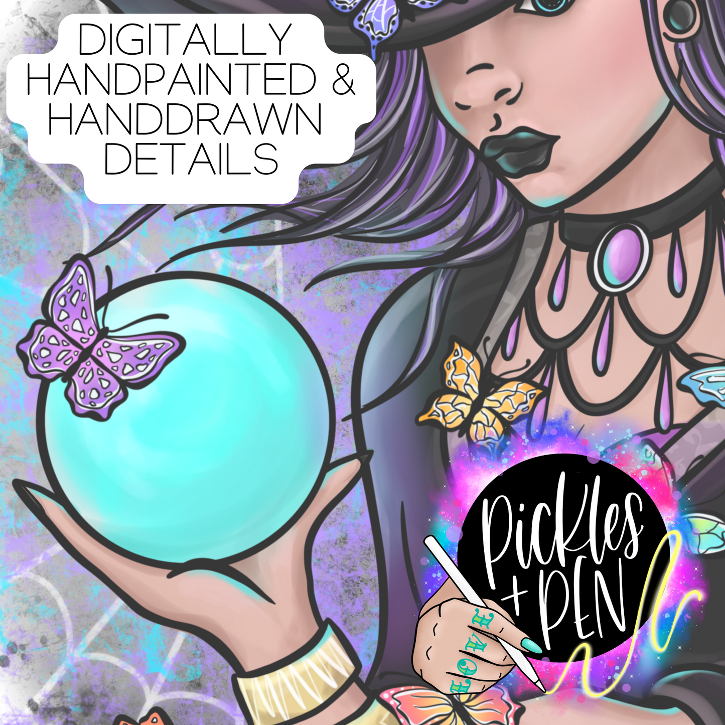 Witchy Butterfly - Hand Drawn PNG Design - [UNLIMITED]