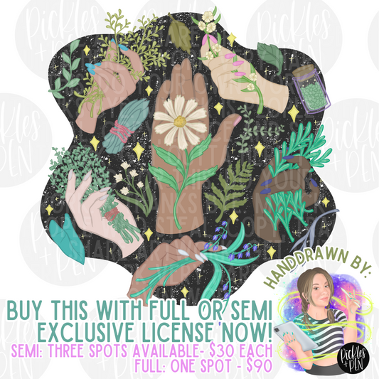 Green Magic Plant Hands PNG - With FULL or SEMI Exclusive License