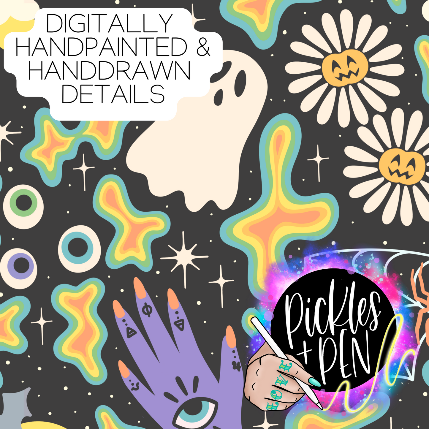 Doodle-y Halloween Hand Drawn Seamless Pattern Design [LIMITED]