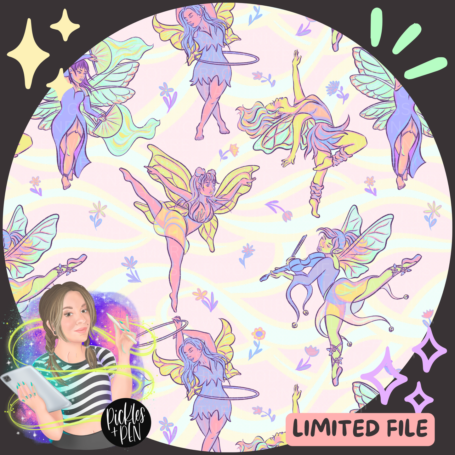 Fairy Dancers Seamless Design - PASTEL Version [LIMITED]