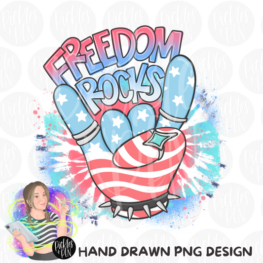 Freedom Rocks - Retro 4th of July PNG - [LIMITED]