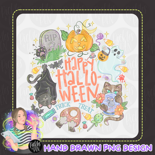 "Happy Halloween" Hallo-Kitties PNG [LIMITED]