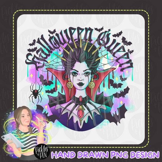 Halloween Queen Hand Drawn PNG Design [UNLIMITED]