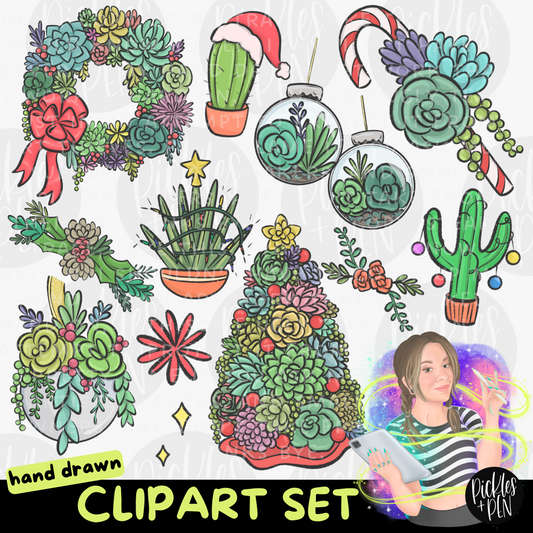 Christmas Succulents CLIPART BUNDLE SET [UNLIMITED]