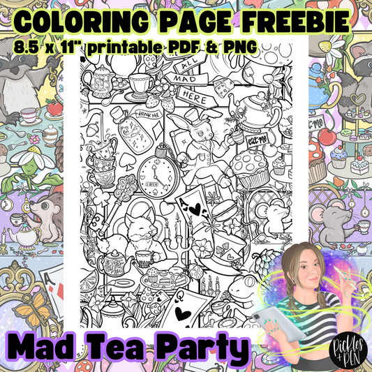 Mad Tea Party COLORING PAGE [FREEBIE]