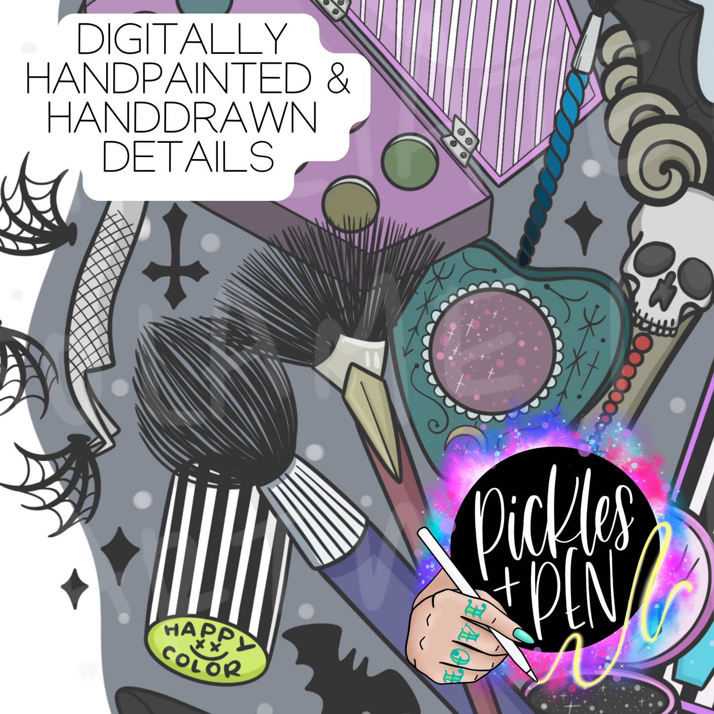 Spooky Makeup Hand Drawn PNG Design - [LIMITED]