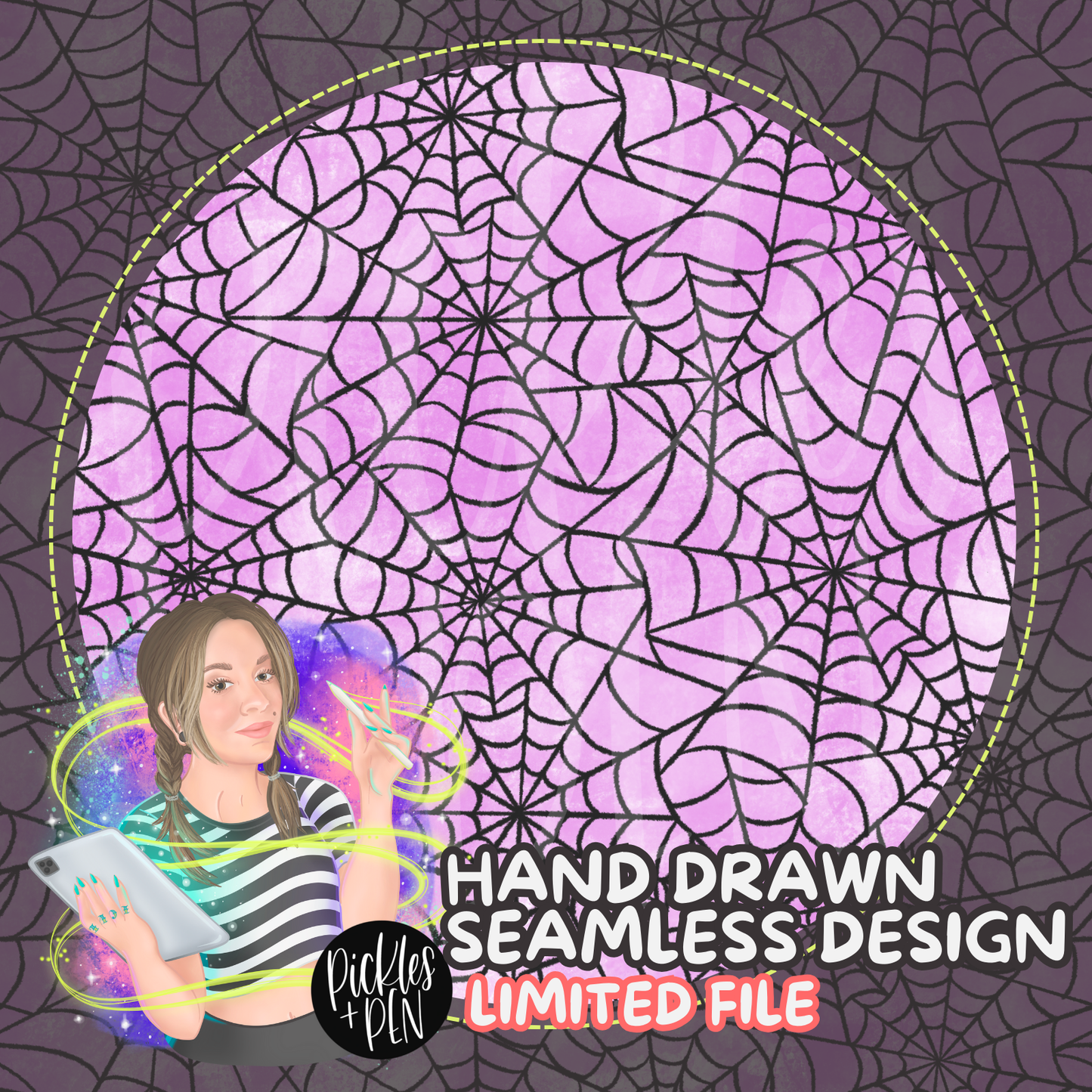 Spooky Western Spider Web Seamless Pattern - [UNLIMITED]