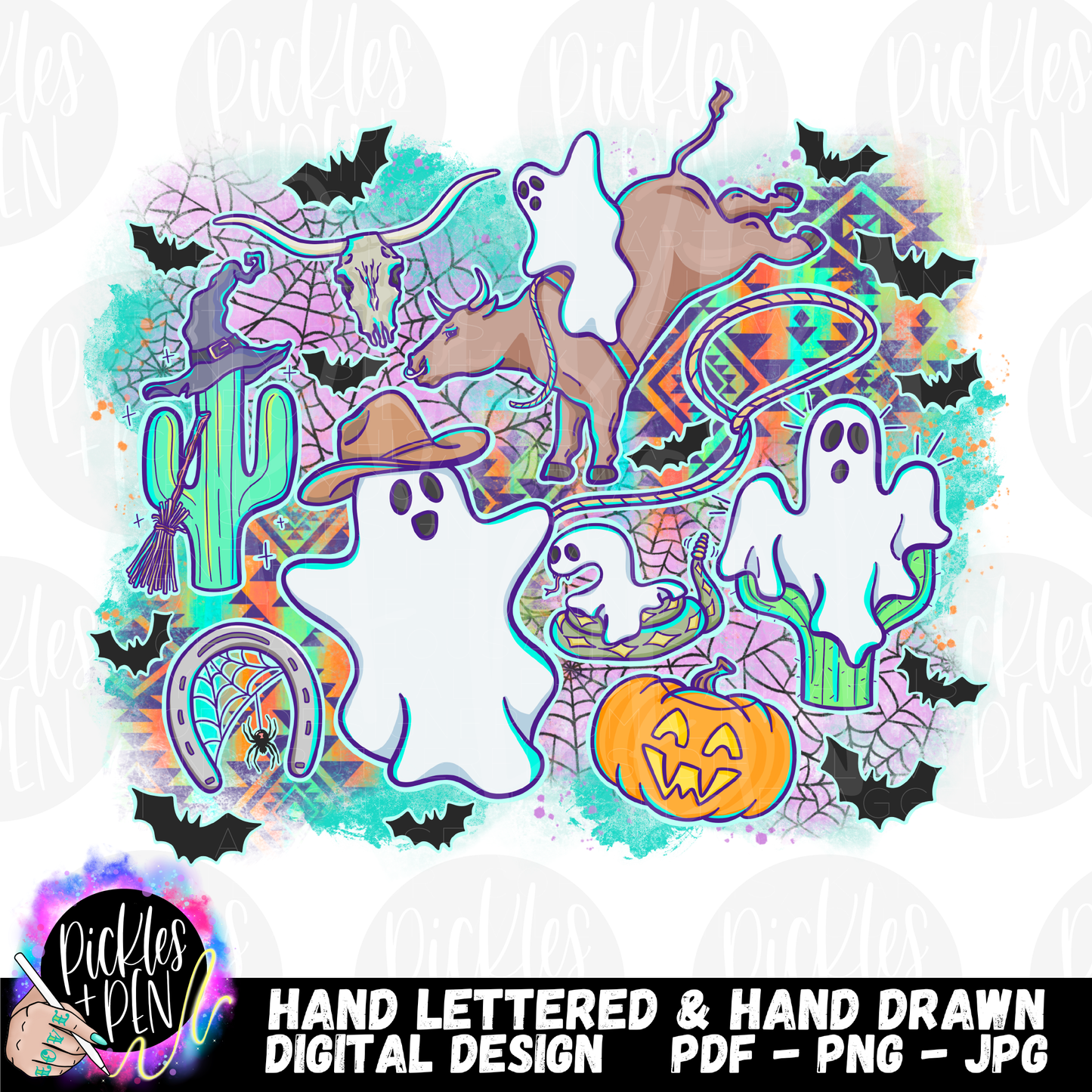 Spooky x Western Design and Seamless Pattern BUNDLE - Only THREE Available