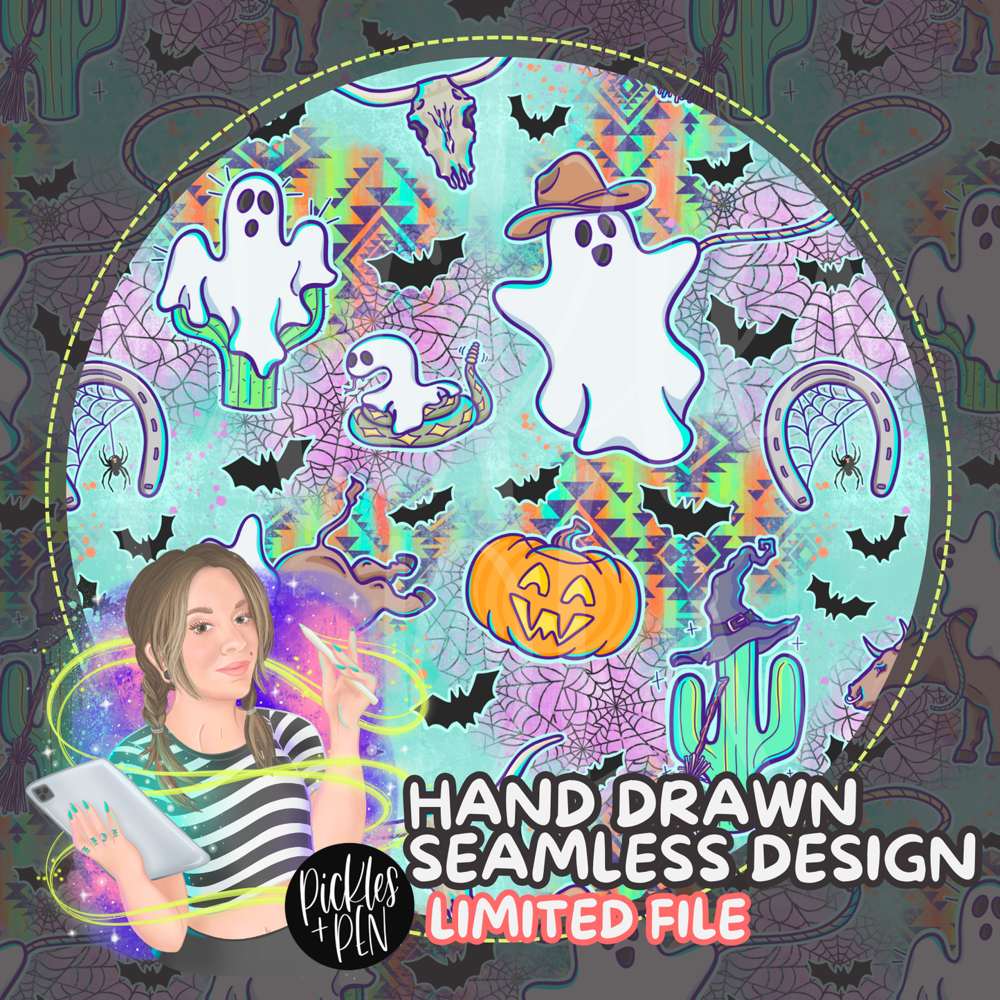 Spooky Western Seamless Pattern - [UNLIMITED]