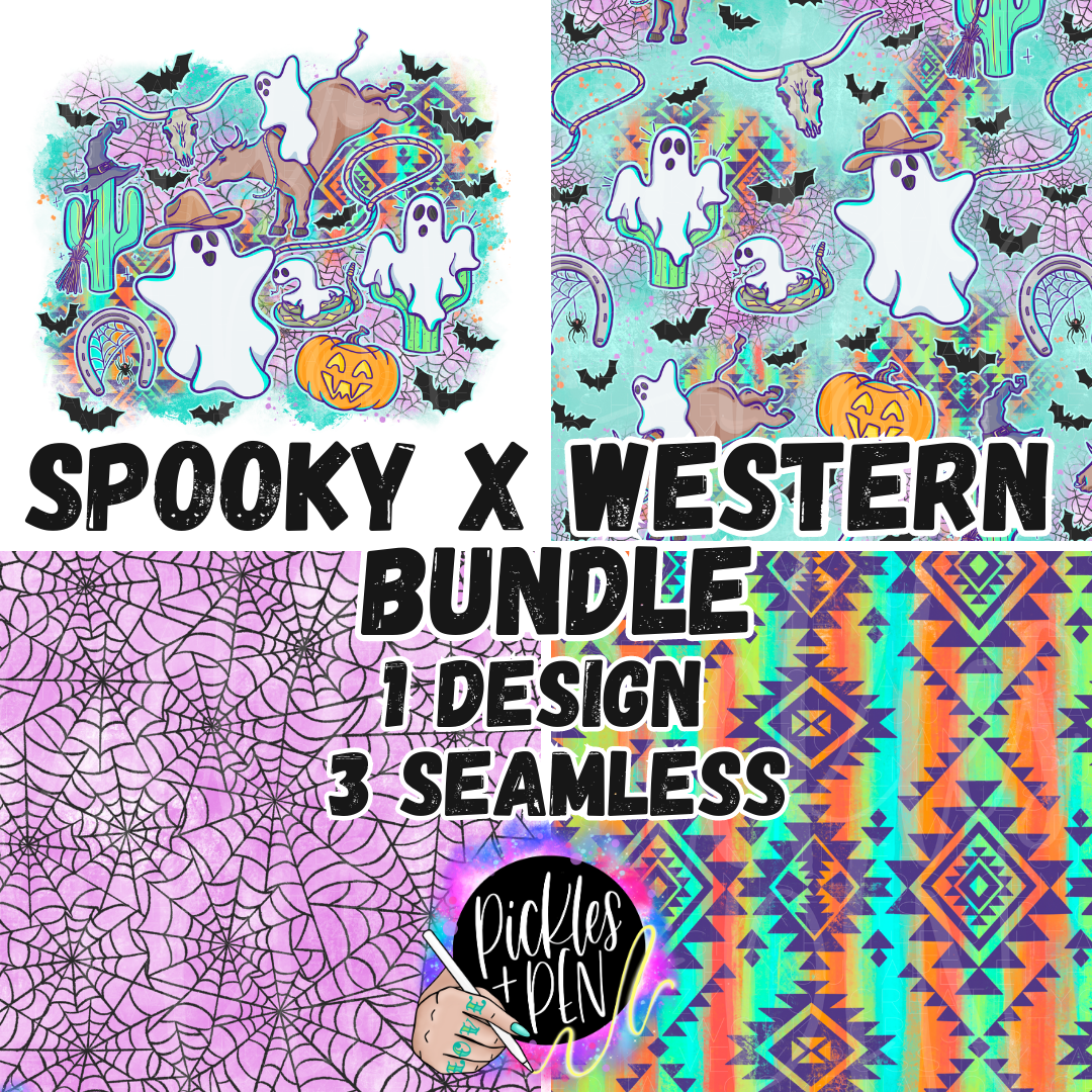 Spooky x Western Design and Seamless Pattern BUNDLE - Only THREE Available