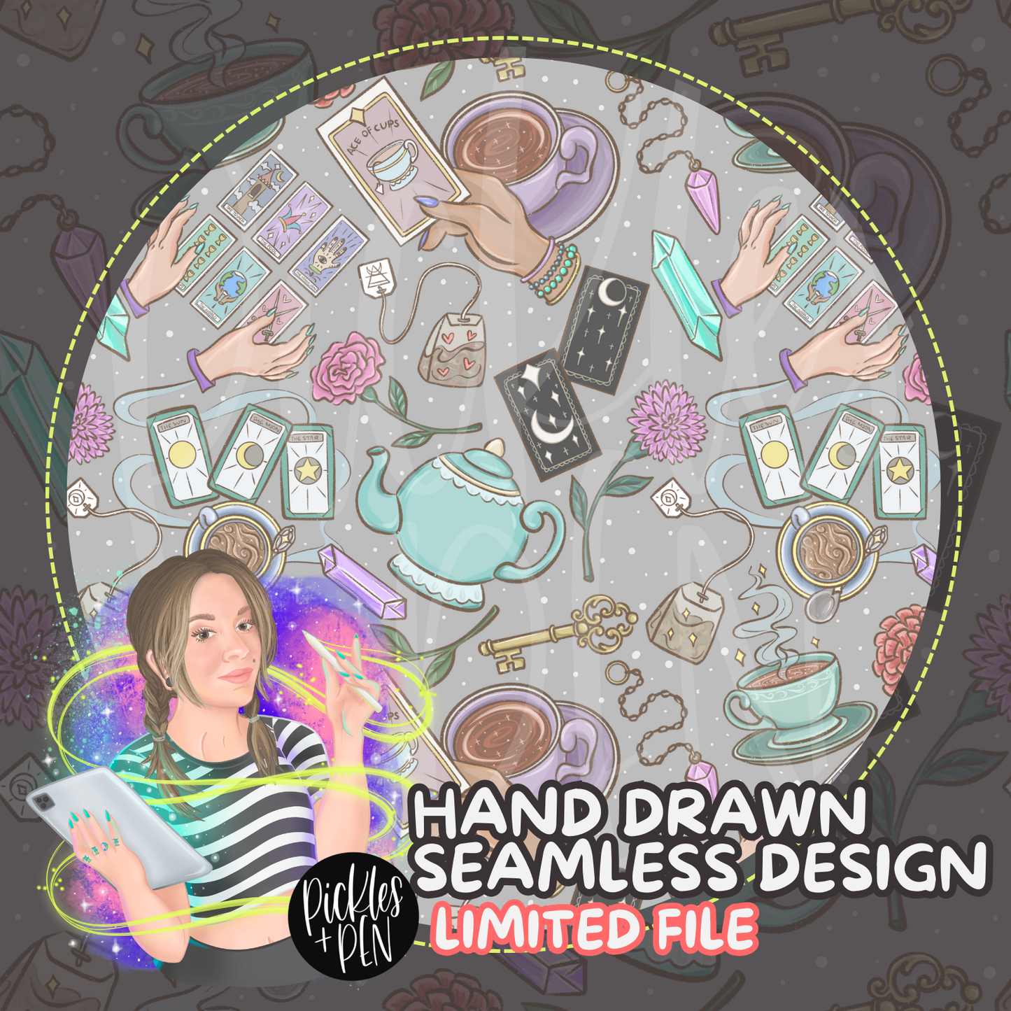 Tea & Tarot Seamless Design - [UNLIMITED]