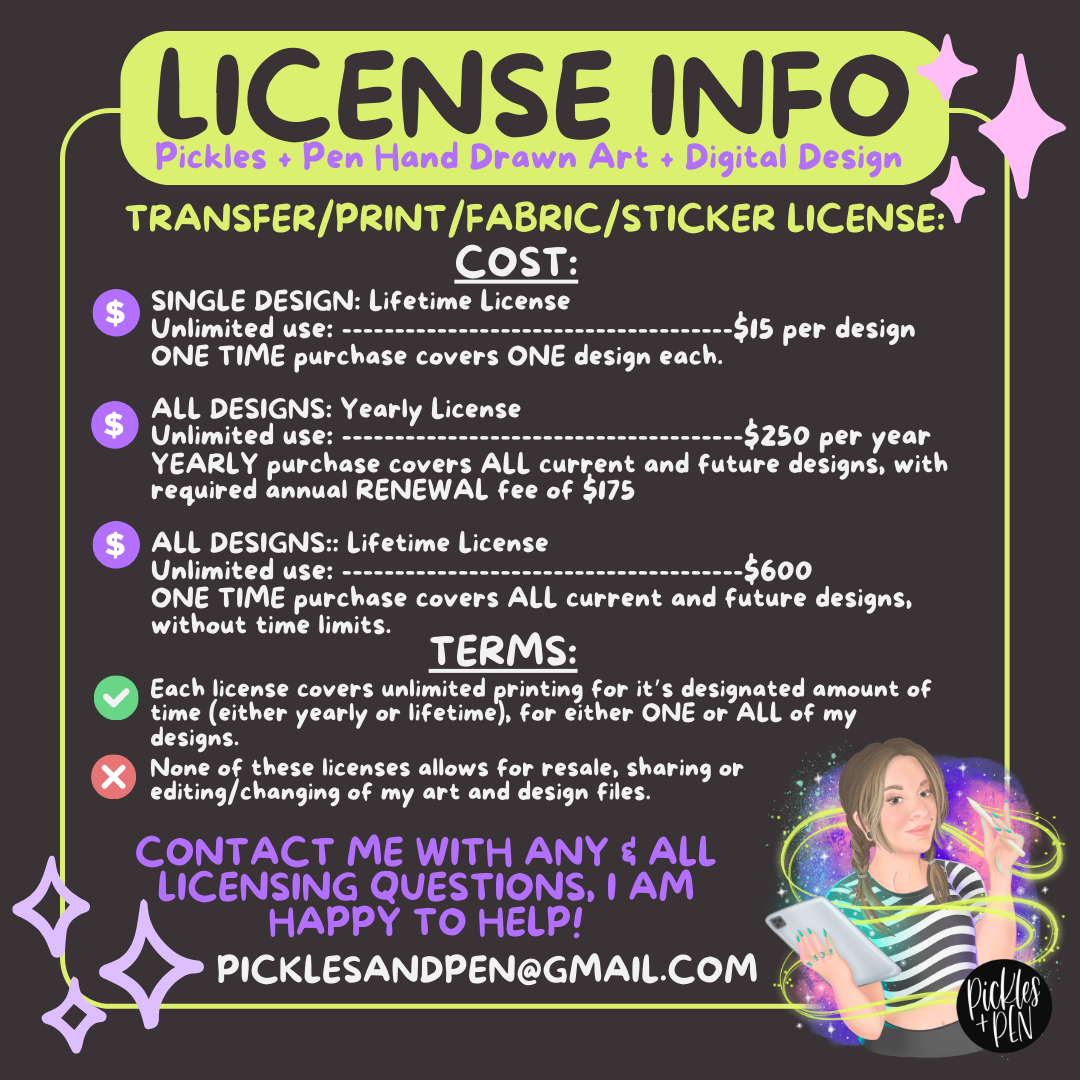 Transfer/Print/Fabric/Sticker License