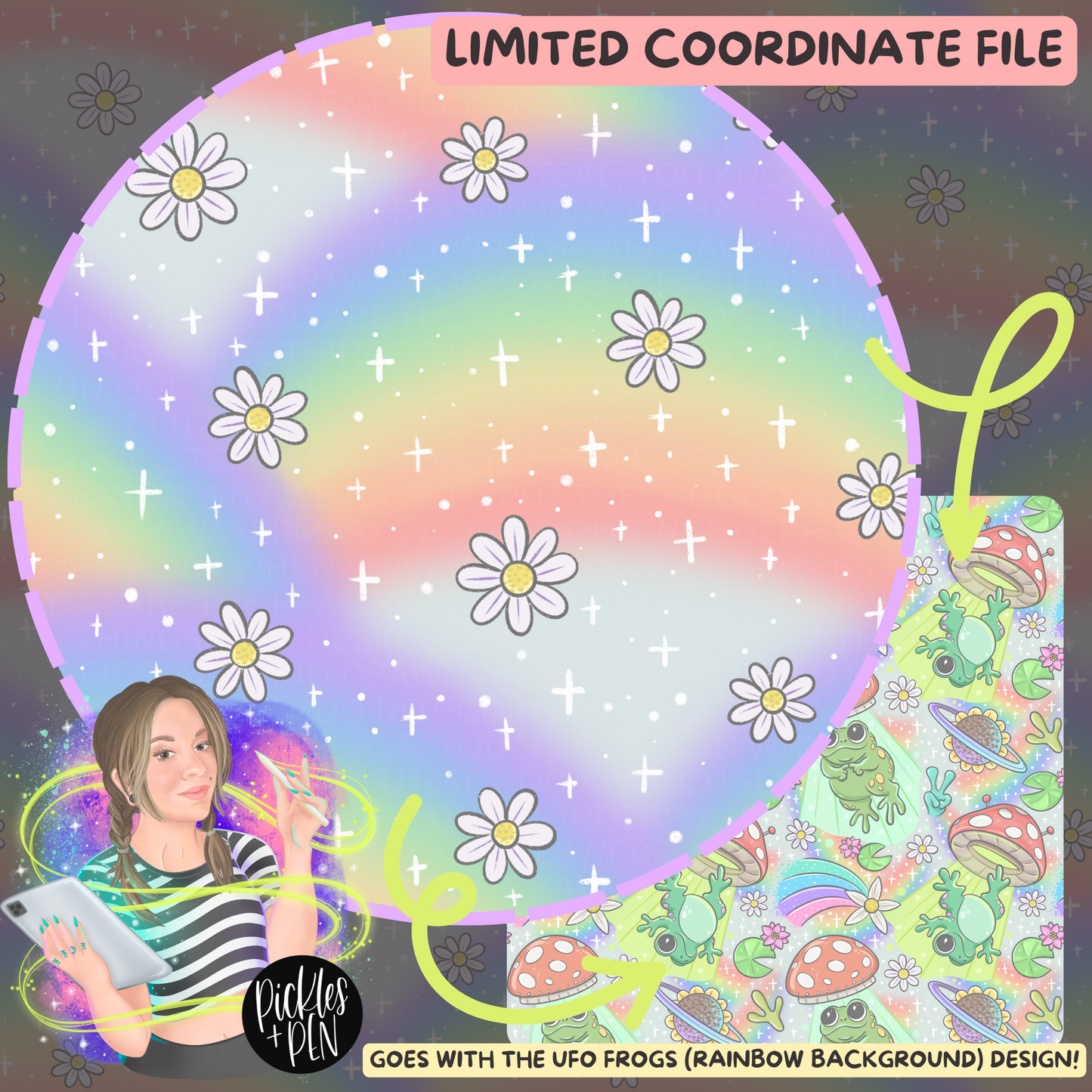 RAINBOW UFO Frogs - Seamless Design (Coord available) - [LIMITED]