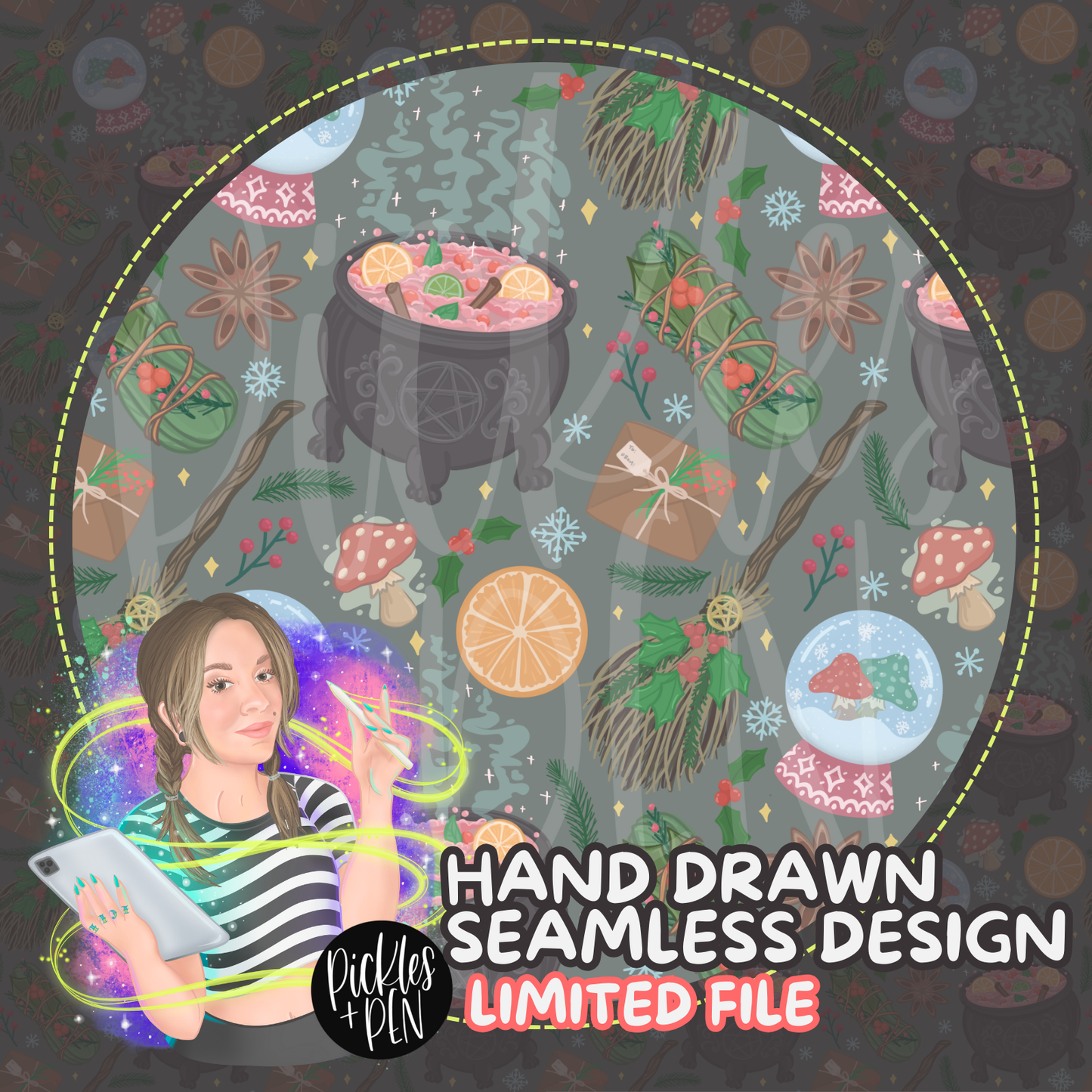 Witchin' Christmas - Hand Drawn Seamless Pattern Design [LIMITED]