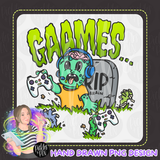 Zombie Gamer Kid PNG Design [UNLIMITED DESIGN]