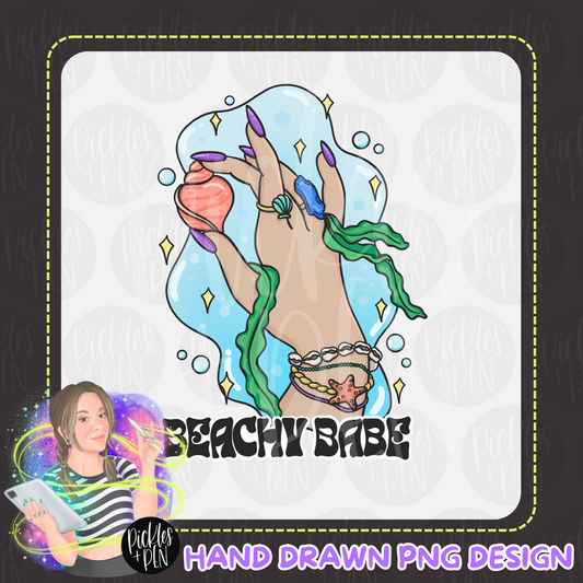 Beachy Babe - Hand Drawn Digital Design - [UNLIMITED]