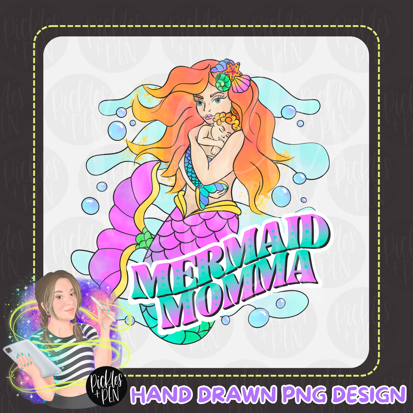 Mermaid Momma - Hand Drawn Digital Design - [UNLIMITED]