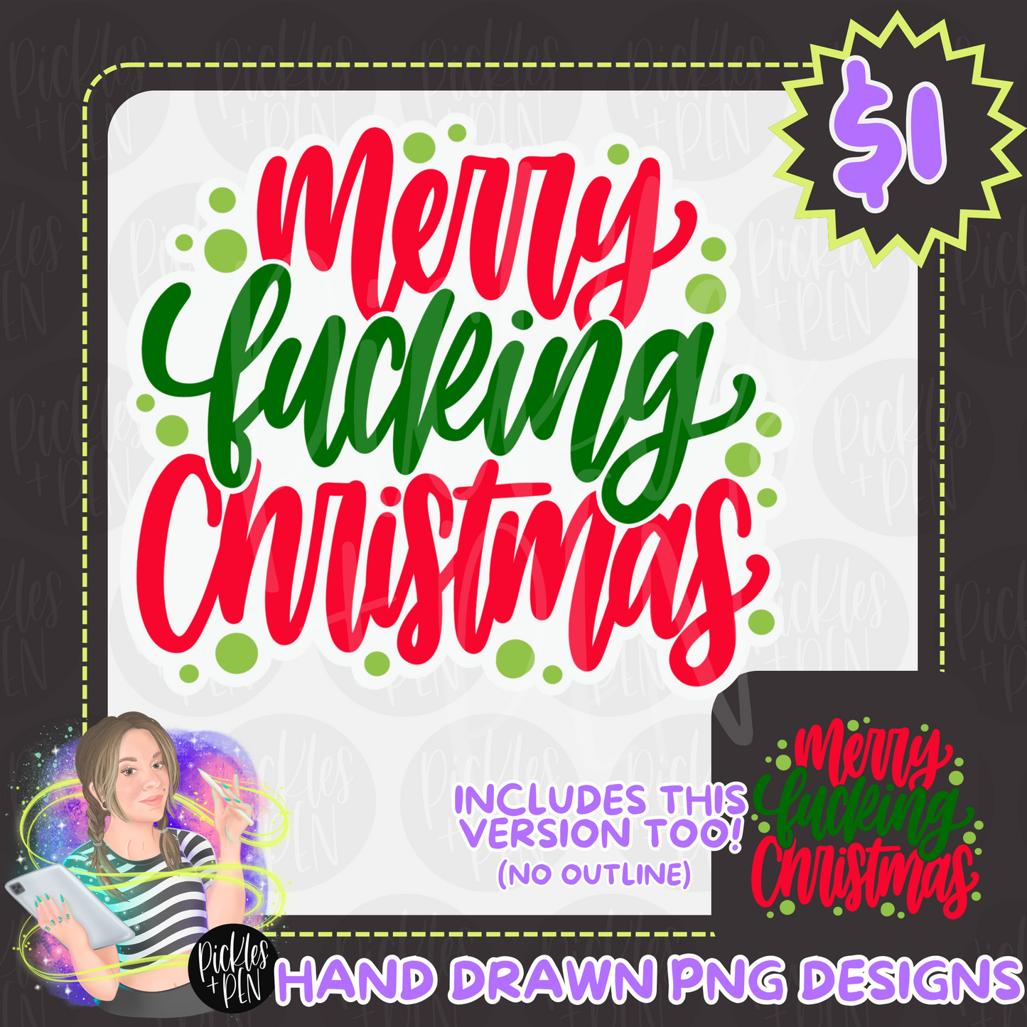 BUNDLE Hand Lettered Christmas PNG [UNLIMITED]