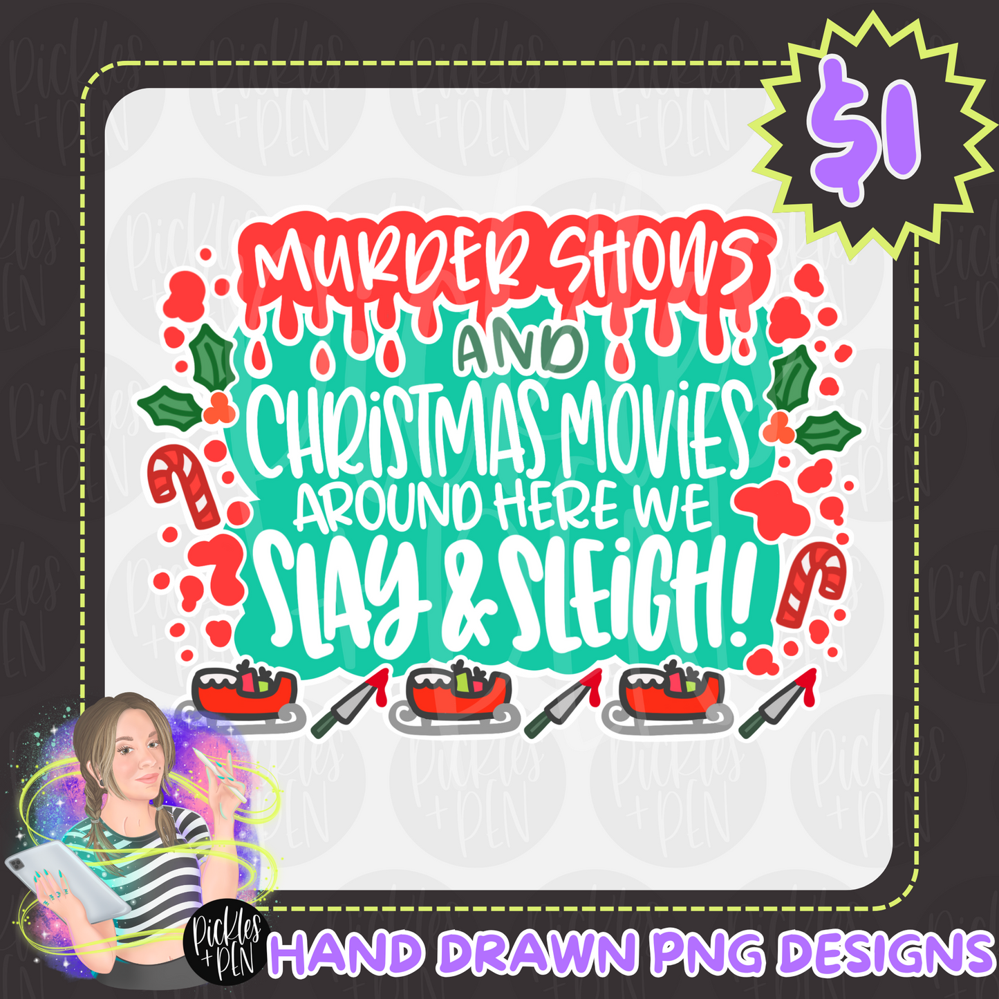 BUNDLE Hand Lettered Christmas PNG [UNLIMITED]