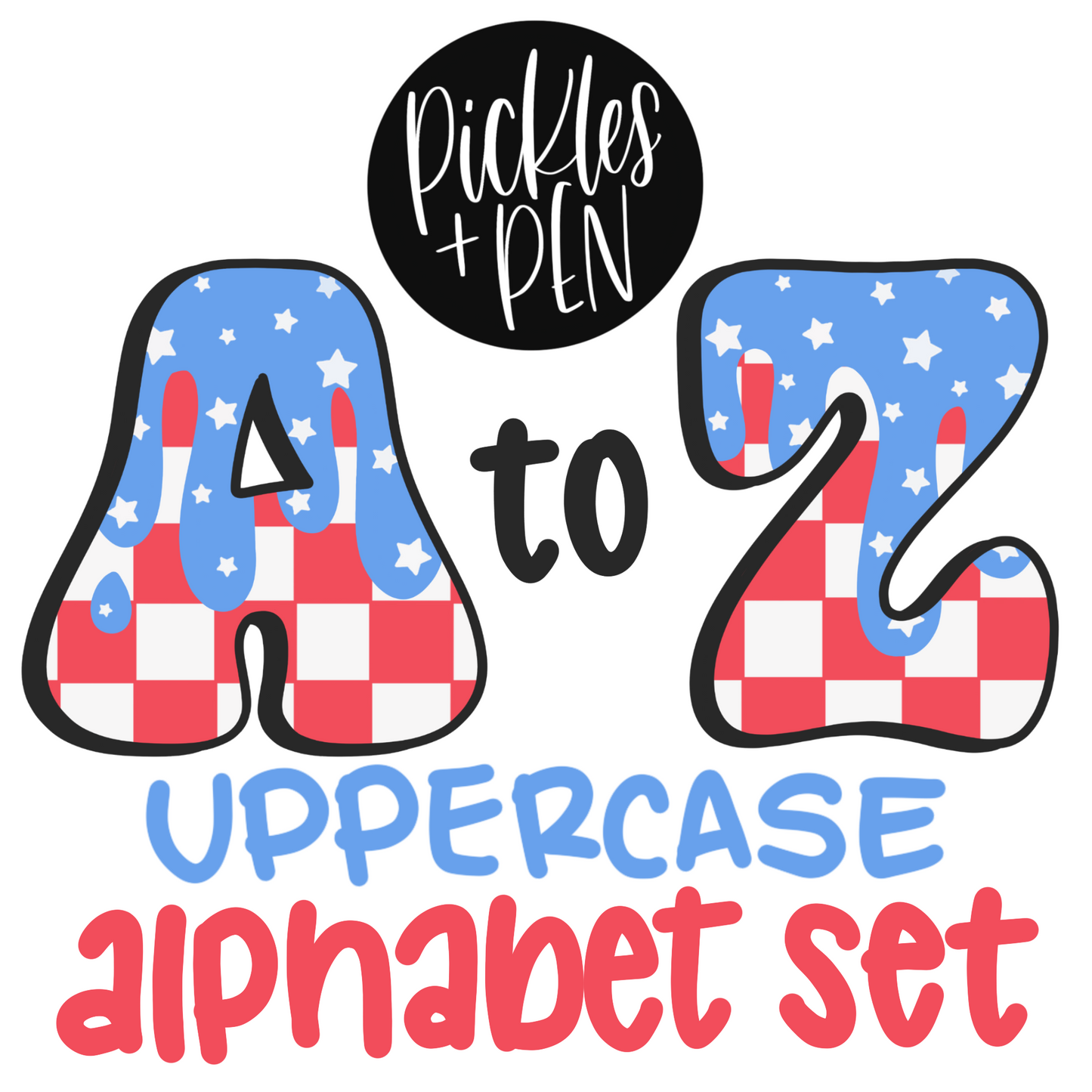 Stars And Checkers Uppercase Alphabet Set